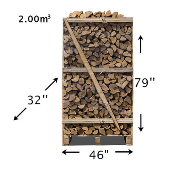 Caisse de bouleau séché au four 1.96m3 mètre cube